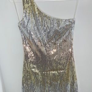 One shoulder sequin dress